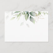 Carte D'accompagnement Eucalyptus Feuille Verdure Mariage Hébergements (Dos)