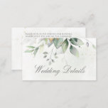 Carte D'accompagnement Eucalyptus Feuille Verdure Or Mariage élégant<br><div class="desc">Magnifique mariage détails cartes de boîtier avec l'aquarelle eucalyptus et feuilles or.</div>