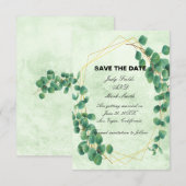 Carte D'accompagnement Eucalyptus Feuilles de verdure géométrique Enregis (Devant / Derrière)