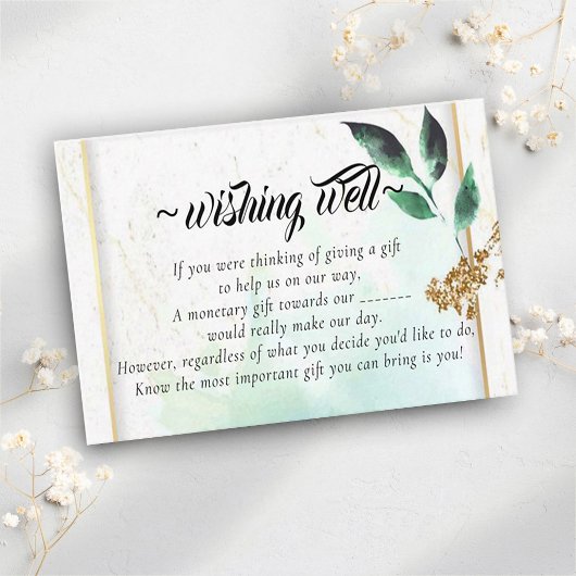 Carte D'accompagnement Eucalyptus Floral Wishing Well pour Mariage