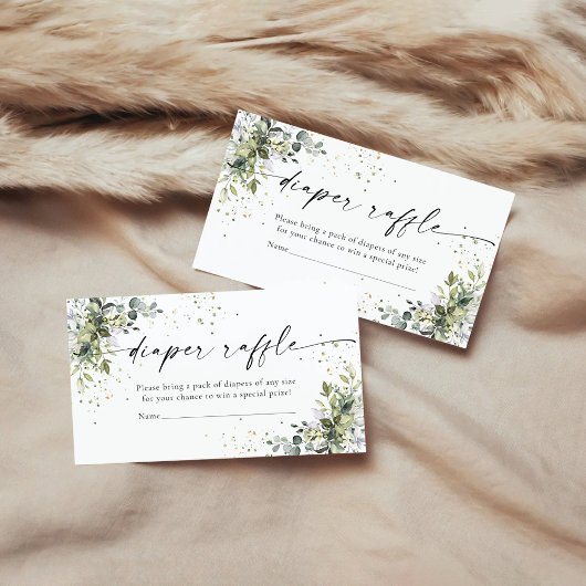 Carte D'accompagnement Eucalyptus Flore Vert Déchets Raffle