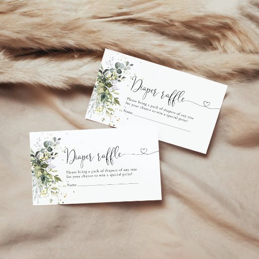 Carte D'accompagnement Eucalyptus Flore Vert Déchets Raffle