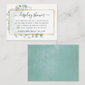 Carte D'accompagnement Eucalyptus géométrique Baby shower affichage douch (Devant / Derrière)