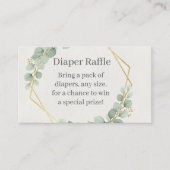 Carte D'accompagnement Eucalyptus Gold Diaper Raffle Insert Card | Boho (Devant)