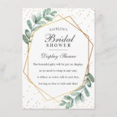 Carte D'accompagnement Eucalyptus Gold Geometric Baby Shower Mariage (Devant)
