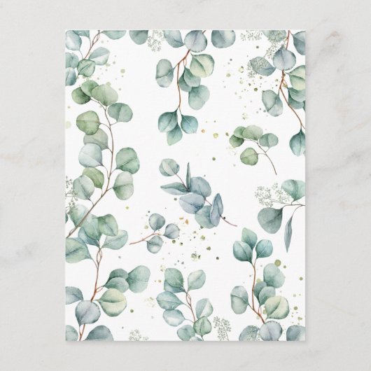 Carte D'accompagnement Eucalyptus Gold Mariage Informations sur le client (Dos)