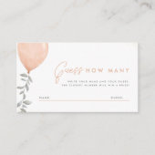 Carte D'accompagnement Eucalyptus Green Balloon Devine Combien (Devant)