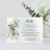 Carte D'accompagnement Eucalyptus Green Détails du Mariage Insérer une ca (Debout devant)