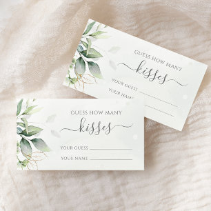 Carte D'accompagnement Eucalyptus Green Devine Combien De Baisers Jeu