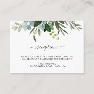 Carte D'accompagnement Eucalyptus Green Foliage Réception de mariage