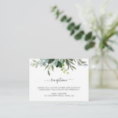 Carte D'accompagnement Eucalyptus Green Foliage Réception de mariage (Debout devant)
