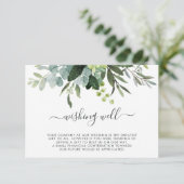 Carte D'accompagnement Eucalyptus Green Foliing Mariage Wishing well (Debout devant)