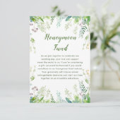 Carte D'accompagnement Eucalyptus Green Fonds Feuille Mariage Lune de mie (Debout devant)