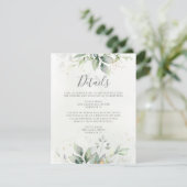 Carte D'accompagnement Eucalyptus Greenery Détails du Mariage (Debout devant)