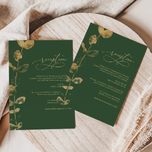 Carte D'accompagnement Eucalyptus Greenery or Mariage Détails Boîtier