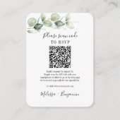 Carte D'accompagnement Eucalyptus Greenery QR Code RSVP Mariage Simple (Devant)