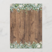 Carte D'accompagnement Eucalyptus Greenery Wedding Details Card | Rustic (Dos)