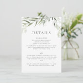 Carte D'accompagnement Eucalyptus Gum Feuille Mariage de verdure (Debout devant)