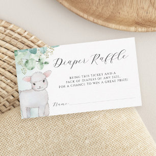 Carte D'accompagnement Eucalyptus Lamb vert Baby shower Déchets Raffle