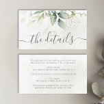 Carte D'accompagnement Eucalyptus Leaves Greenery Gold Elegant Wedding<br><div class="desc">Beautiful wedding enclosure cards featuring watercolor eucalyptus and gold leaves.</div>