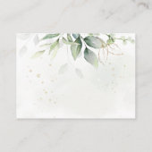 Carte D'accompagnement Eucalyptus Leaves Greenery Gold Honeymoon (Dos)