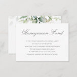 Carte D'accompagnement Eucalyptus Leaves Greenery Gold Honeymoon<br><div class="desc">De belles cartes de fonds mariages en lune de miel avec des eucalyptus à l'aquarelle et des feuilles d'or.</div>