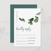 CARTE D'ACCOMPAGNEMENT EUCALYPTUS MARIAGE DE COULEUR D'EAU EN FOLIAGE VER (Devant / Derrière)