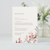 Carte D'accompagnement Eucalyptus Mariage de verdure et de fleurs roses (Debout devant)