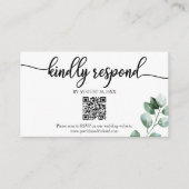 Carte D'accompagnement Eucalyptus Mariage de verdure QR en ligne RSVP (Devant)