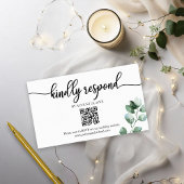 Carte D'accompagnement Eucalyptus Mariage de verdure QR en ligne RSVP