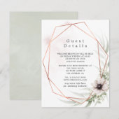 Carte D'accompagnement Eucalyptus Mariage géométrique Détails de l'invité (Devant / Derrière)