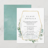 Carte D'accompagnement Eucalyptus Mariage géométrique Détails de l'invité (Devant / Derrière)