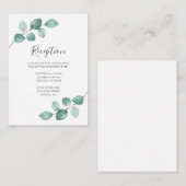 Carte D'accompagnement Eucalyptus moderne Aquarelle Mariage de script noi (Devant / Derrière)