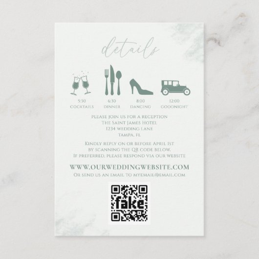 Carte D'accompagnement Eucalyptus moderne détails de verdure QR Code (Devant)