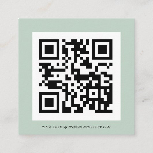 Carte D'accompagnement Eucalyptus moderne Script QR Code Détails du Maria (Dos)