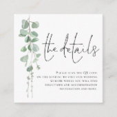 Carte D'accompagnement Eucalyptus moderne Script QR Code Détails du Maria (Devant)