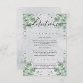 Carte D'accompagnement Eucalyptus Moderne Simple Mariage Directions (Devant / Derrière)