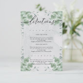 Carte D'accompagnement Eucalyptus Moderne Simple Mariage Directions (Debout devant)
