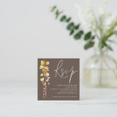 Carte D'accompagnement Eucalyptus moderne Tone Terre QR Code Mariage RSVP (Debout devant)