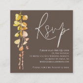 Carte D'accompagnement Eucalyptus moderne Tone Terre QR Code Mariage RSVP (Devant)