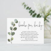 Carte D'accompagnement Eucalyptus noir blanc baby shower demande fr (Debout devant)