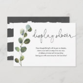 Carte D'accompagnement Eucalyptus noir blanc baby shower écran douche (Devant / Derrière)