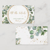 Carte D'accompagnement Eucalyptus or parties scintillant Code 02 tous les (Devant / Derrière)