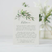 Carte D'accompagnement Eucalyptus paisible Elégant verre de mer vert bris (Debout devant)