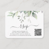 Carte D'accompagnement Eucalyptus Photo QR Code Mariage RSVP (Devant)