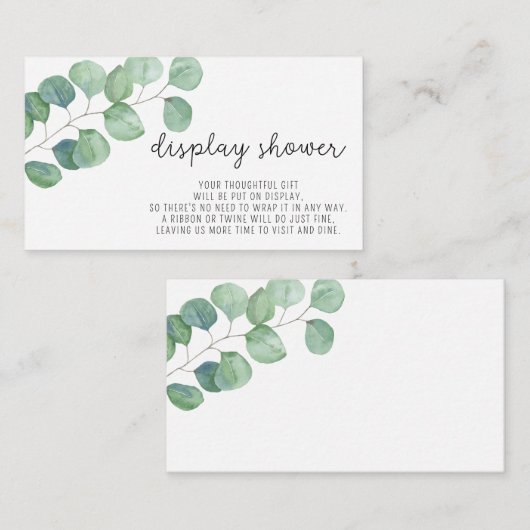 Carte D'accompagnement Eucalyptus - Présentation de la douche (Devant / Derrière)