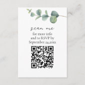 Carte D'accompagnement Eucalyptus QR Code Mariage RSVP (Devant)