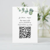 Carte D'accompagnement Eucalyptus QR Code Mariage RSVP (Debout devant)