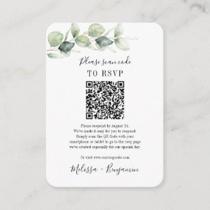 Carte D'accompagnement Eucalyptus QR Code Mariage RSVP minimaliste