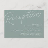 Carte D'accompagnement Eucalyptus | Réception de mariage avec filigrane d (Devant)